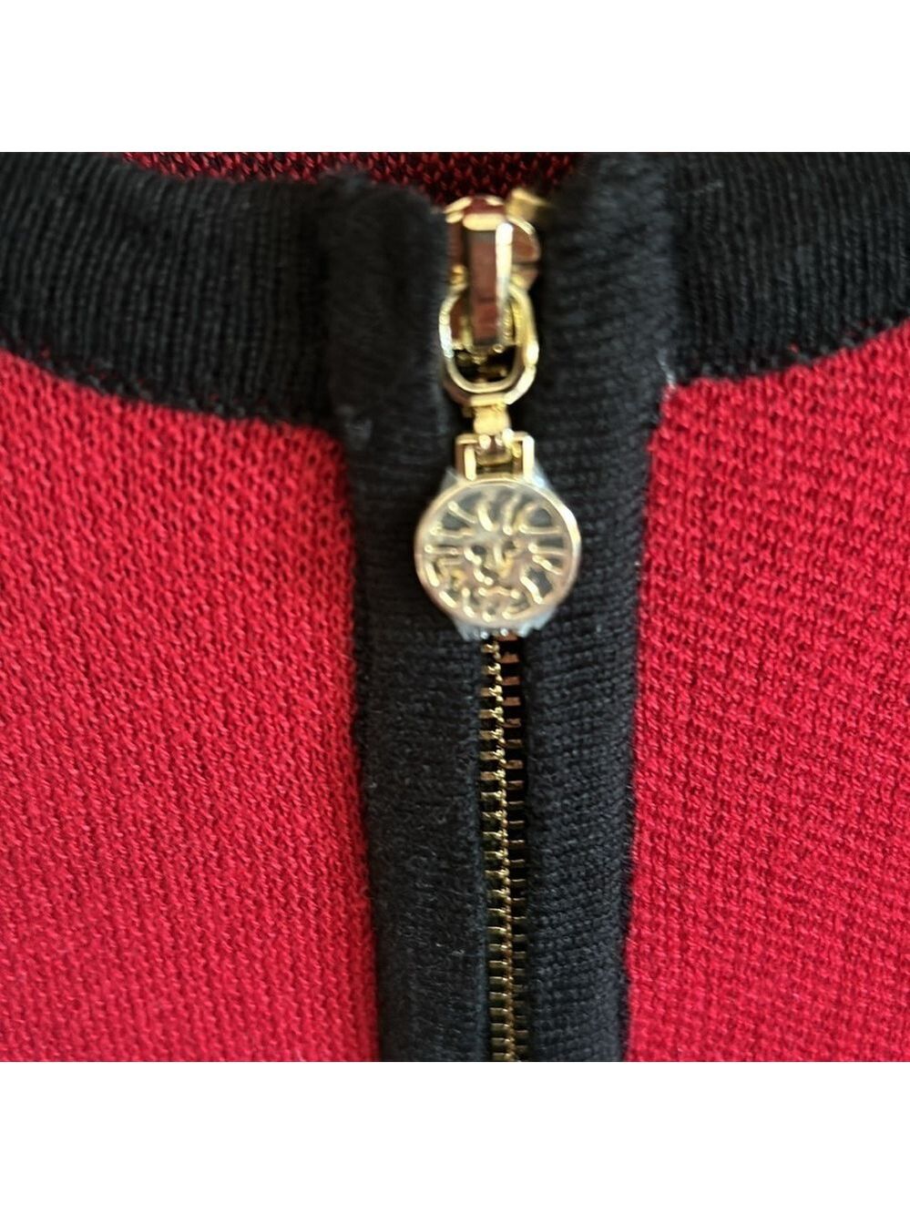 Anne Klein Coat Sweater Full Zip Cardigan in Black and Red Plaid Size XL - Picture 5 of 9